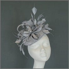 Load image into Gallery viewer, Ingrid Mini Disc Fascinator - Metallic Silver