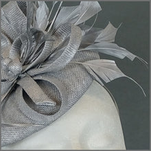 Load image into Gallery viewer, Ingrid Mini Disc Fascinator - Metallic Silver