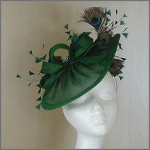 Load image into Gallery viewer, Janelle Disc Fascinator - Dark Green