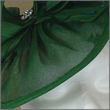 Load image into Gallery viewer, Janelle Disc Fascinator - Dark Green