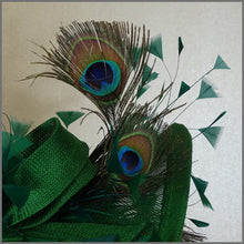 Load image into Gallery viewer, Janelle Disc Fascinator - Dark Green