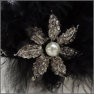 1920s Black Gatsby Flapper Diamanté Headband