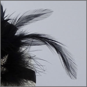 1920s Black Gatsby Flapper Feather Headpiece