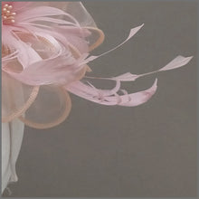 Load image into Gallery viewer, Blush Pink Floral Feather Fascinator on Headband