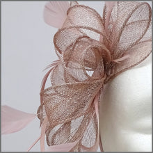 Load image into Gallery viewer, Blush Pink & Silver Special Occasion Feather Ladies Headpiece