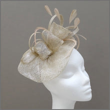 Load image into Gallery viewer, Champagne Gold Formal Event Wedding Fascinator on Headband