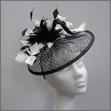 Load image into Gallery viewer, Classic Black & White Disc Fascinator Headband