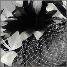 Load image into Gallery viewer, Classic Black & White Disc Fascinator Headband