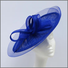 Load image into Gallery viewer, Cobalt Blue Wedding Disc Fascinator on Headband