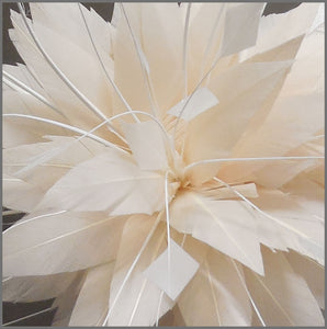 Delicate Peach & White Feather Flower Fascinator