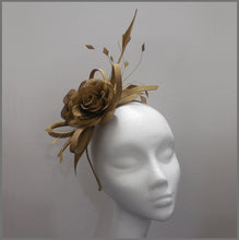 Load image into Gallery viewer, Elegant Formal Antique Gold Flower Fascinator