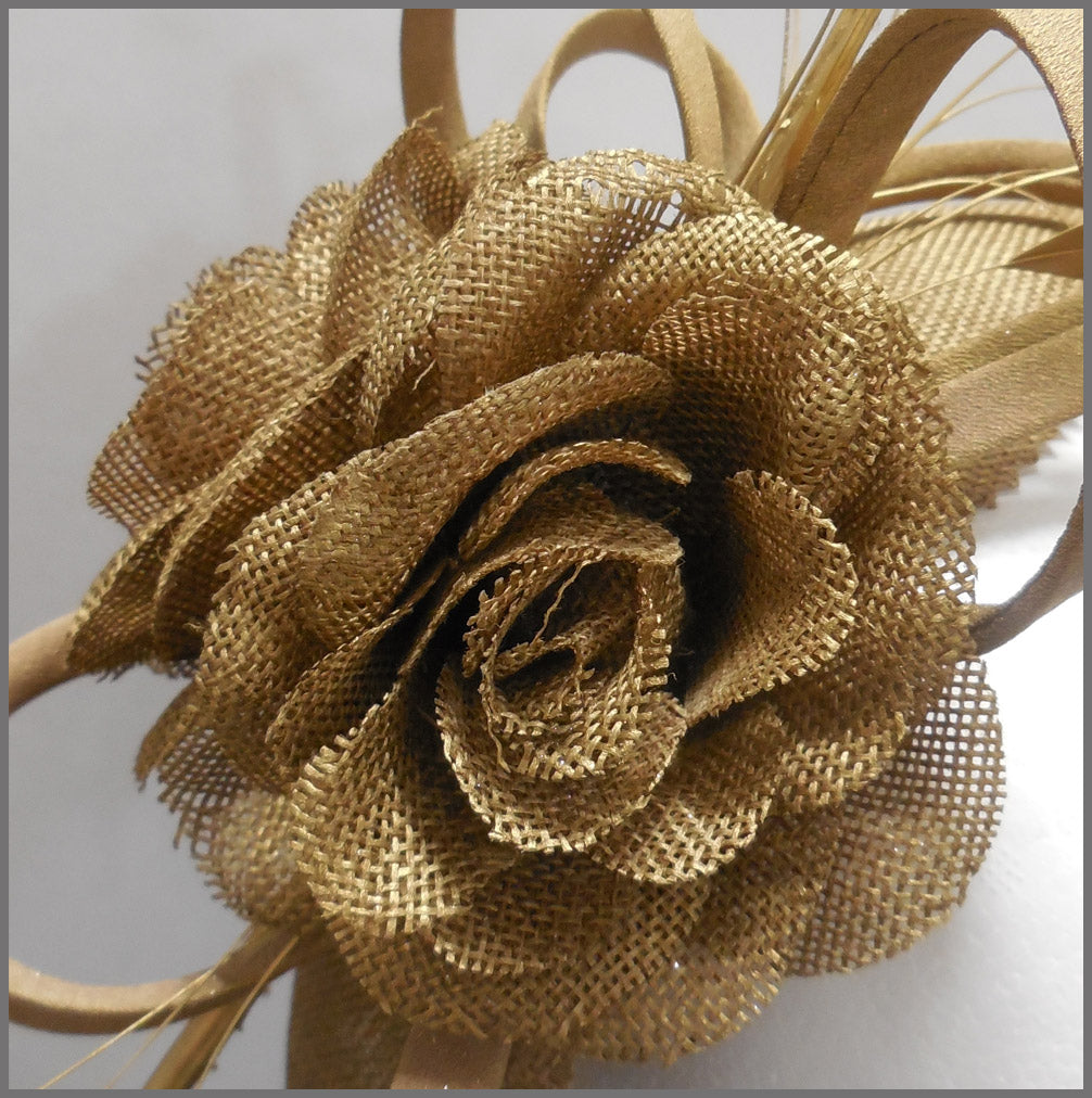 Velour Cut out Flower with Vintage inspired buying Brooch Fascinator