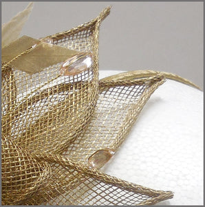Elegant Gold Fascinator Headpiece for Weddings