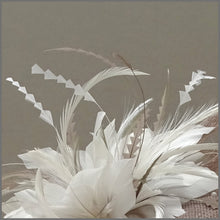 Load image into Gallery viewer, Elegant Latte &amp; White Pearl Mini Disc Fascinator Hatinator