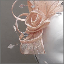 Load image into Gallery viewer, Floral Rose Wedding Guest Fasscinator in Blush/Nude