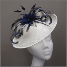 Load image into Gallery viewer, Formal Flower Hatinator in Navy Blue & Ivory