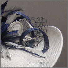 Load image into Gallery viewer, Formal Flower Hatinator in Navy Blue &amp; Ivory