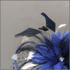 Formal Flower Hatinator in Navy Blue & Ivory