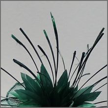 Load image into Gallery viewer, Dramatic Emerald Green Feather Headpiece for Ladies Day