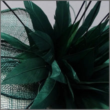 Load image into Gallery viewer, Dramatic Emerald Green Feather Headpiece for Ladies Day