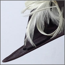 Load image into Gallery viewer, Ladies Feather Hat in Chocolate Brown &amp; Ivory