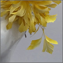 Load image into Gallery viewer, Large Yellow Occasion Flower Feather Fascinator