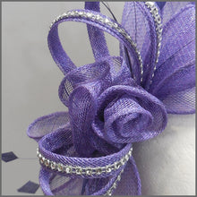 Load image into Gallery viewer, Light Purple Rose Flower Formal Fascinator
