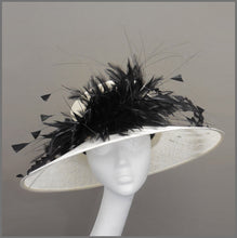 Load image into Gallery viewer, Mother of the Bride Wedding Hat in Ivory & Black