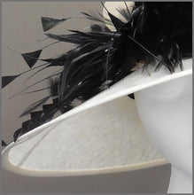 Load image into Gallery viewer, Mother of the Bride Wedding Hat in Ivory & Black