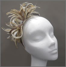 Load image into Gallery viewer, Natural Feather &amp; Sinamay Occasion Fascinator
