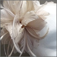 Load image into Gallery viewer, Nude Floral Feather Special Occasion Headpiece