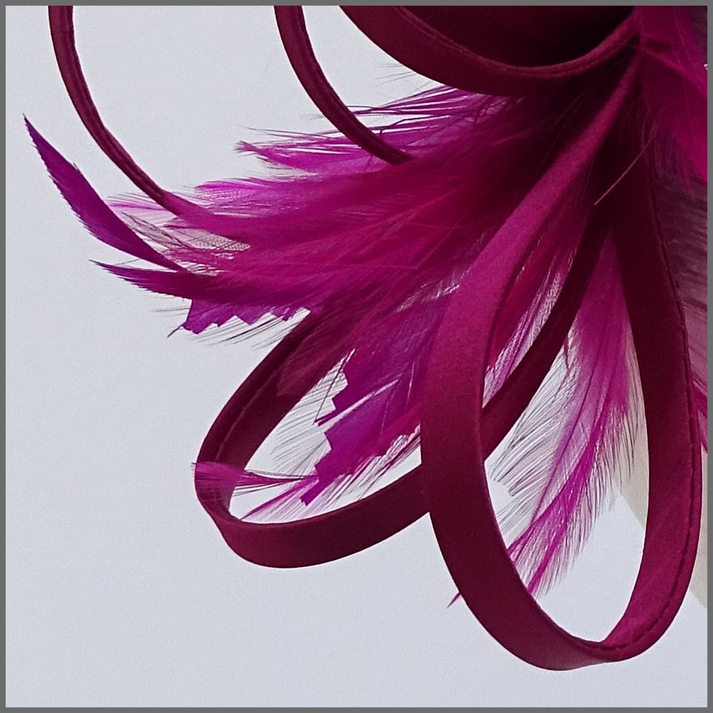 Pretty Magenta Occasion Fascinator with Feathers | Jacqui  display picture 2