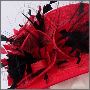 Claudia Hat - Red & Black