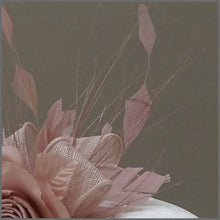 Load image into Gallery viewer, Feather Occasion Fascinator Headband in Nude Pink