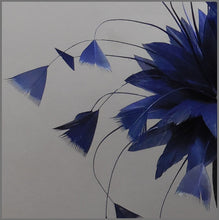 Load image into Gallery viewer, Simple Navy Blue Feather Flower Side Fascinator
