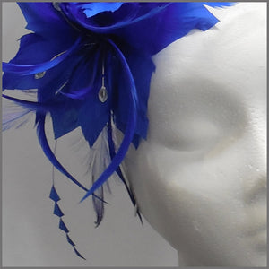 Occasion Feather Fascinator in Sapphire Blue