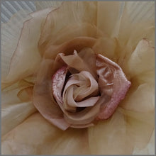 Load image into Gallery viewer, Stunning Large Floral Fascinator in Ivory & Champagne Gold