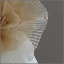 Load image into Gallery viewer, Stunning Large Crinoline Fascinator in Ivory & Champagne Gold