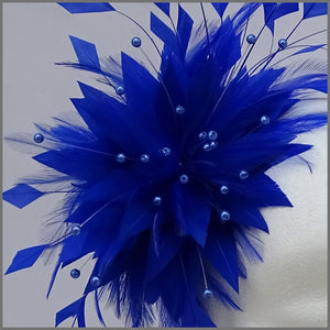 Unique Full Feather Blue Formal Fascinator