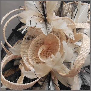 Black, White & Nude Flower Hatinator for Ladies Day