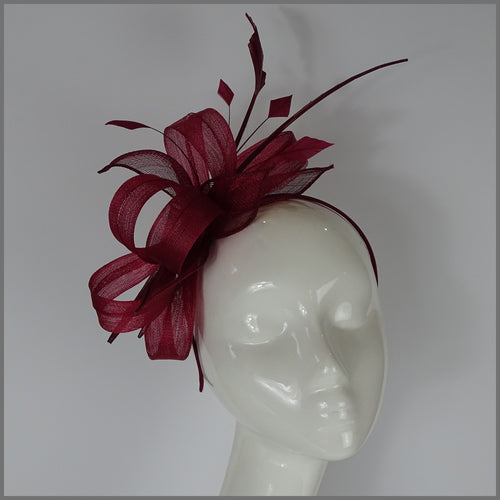 Jeanette Fascinator - Burgundy Red