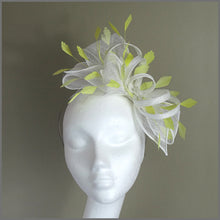 Load image into Gallery viewer, Braylee Fascinator - Crisp White &amp; Lemon