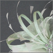 Load image into Gallery viewer, Leona Fascinator - Pale Green