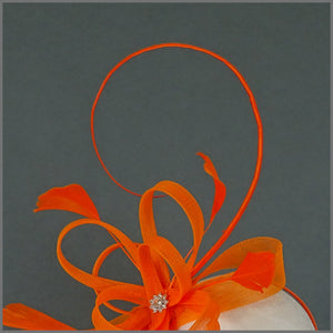 Amari Fascinator - Bright Orange