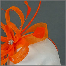 Load image into Gallery viewer, Amari Fascinator - Bright Orange
