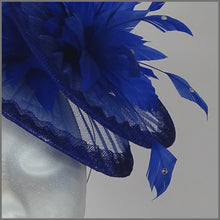 Load image into Gallery viewer, Tara Disc Fascinator - Cobalt Blue