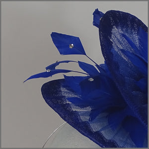 Tara Disc Fascinator - Cobalt Blue