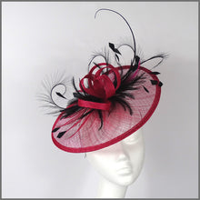 Load image into Gallery viewer, Monica Disc Fascinator - Fuschia Pink &amp; Dark Navy