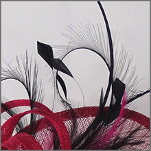Load image into Gallery viewer, Monica Disc Fascinator - Fuschia Pink &amp; Dark Navy