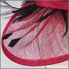 Load image into Gallery viewer, Monica Disc Fascinator - Fuschia Pink &amp; Dark Navy